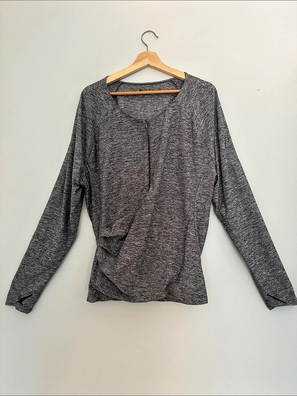 TWO Athleta Pacifica Wrap-Front Long Sleeve Athletic Tops 2X